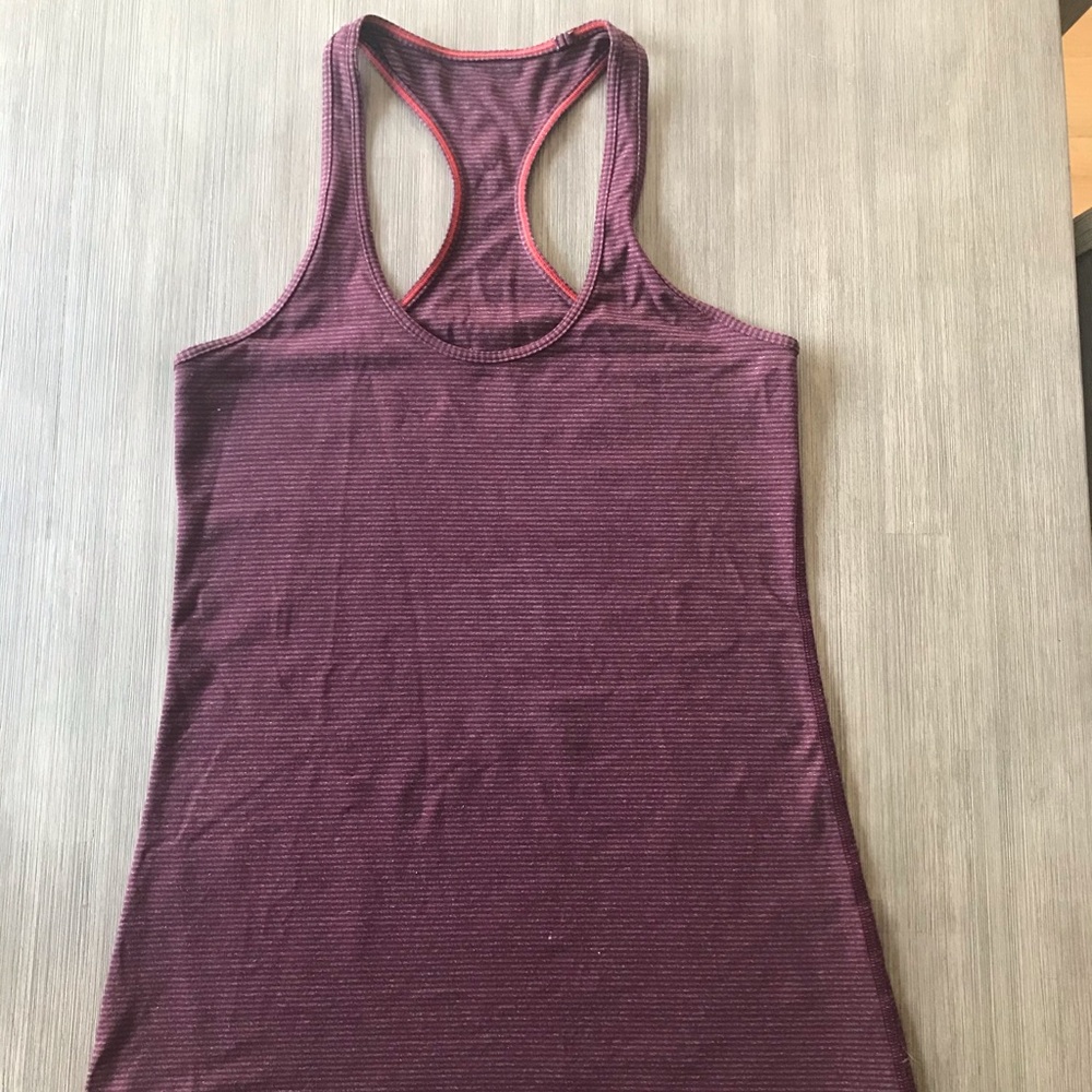 Lululemon Cool Racerback Tank Top- Bordeaux Stripe